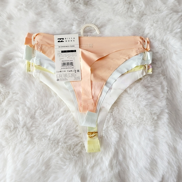 🏝BILLABONG BRAND NEW 3-PACK NO SHOW MAYA THONG SIZE M - Picture 4 of 6